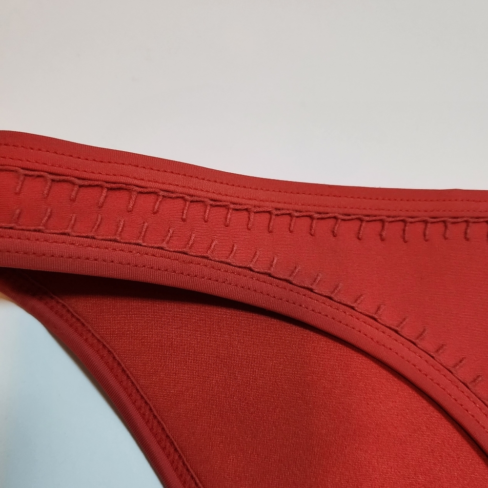 Triangl red orange neoprene bikini bottom Women's size small - Picture 3 of 10